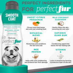 TropiClean Perfect Fur deshedding USA-made packaging signals quality and pet-safe care.