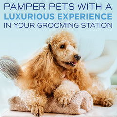 TropiClean tear-stain removal close-up with foamy lather on white fur
