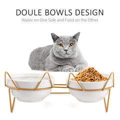 Trosetry elevated bowls with tilt design for improved post-meal comfort.