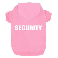 Trudz PET Security dog hoodie pink front view with warm cotton blend for chilly walks.