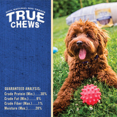 True Chews chicken jerky bites serving bowl—shareable treat for training sessions.