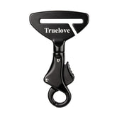 TRUE LOVE buckle close-up shows aviation aluminum build for durability and safety.