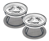 TRUNDISAN 2pcs raised cat bowl plate helps slow meals and reduce vomiting.
