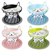 TRUNDISAN 4-in-1 elevated pet bowls with stand and mat for mess-free feeding
