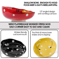 TRUNDISAN anti vomit cat bowl highlights reduced spills during meals.