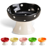 TRUNDISAN ceramic elevated cat bowls for comfortable feeding and cleanliness.