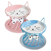 TRUNDISAN ceramic shallow cat dish focuses on whisker-friendly dining and easy cleaning.