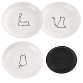 Conjunto TRUNDISAN de tres cuencos cerámicos para gatos, ideal para alimentación diaria.