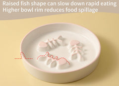 TRUNDISAN fish bone slow feeder design slows meals for cats