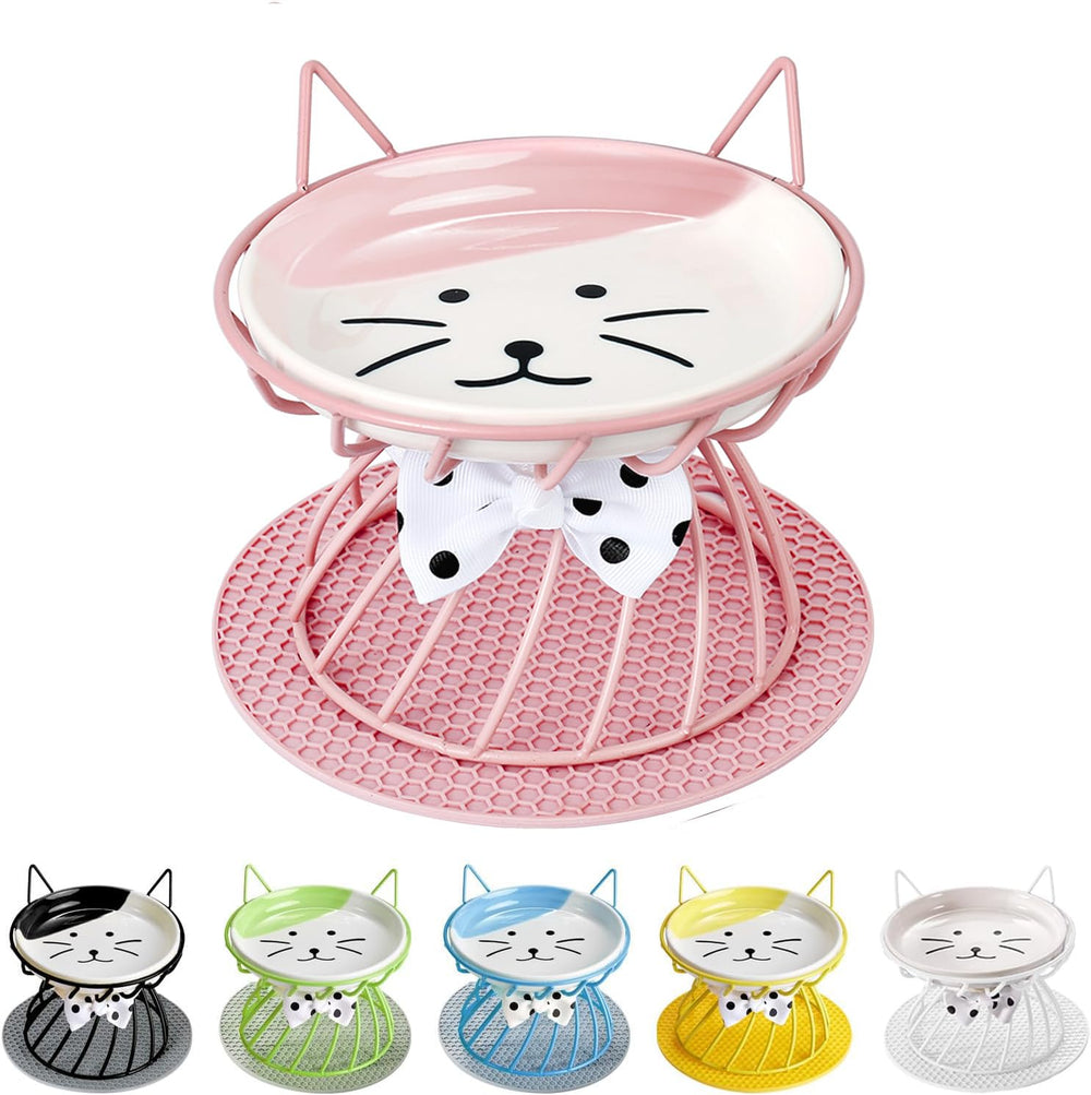 TRUNDISAN raised pet bowl tilted front view showing no-spill design