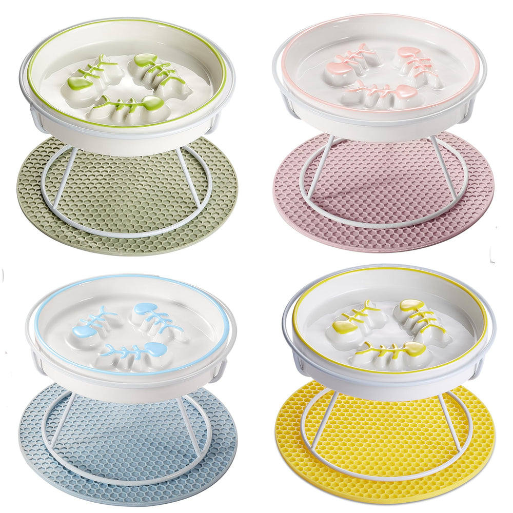 TRUNDISAN raised slow-feeder bowl on stand promotes measured eating for calmer mealtimes.