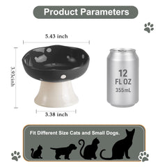 TRUNDISAN tilted elevated cat dish demonstrates easier access and centered food.