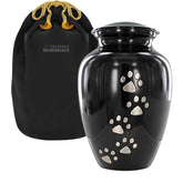 Trupoint Memorials large pet urn front view with paw print for lasting memories.