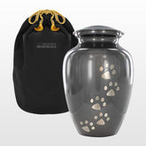 Trupoint Memorials small pet urn with paws print grey safely holds ashes