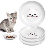 TRUVIC 4-pack cat bowls with wide shallow design for whisker-friendly meals.