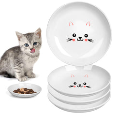 TRUVIC 4-pack cat bowls with wide shallow design for whisker-friendly meals.