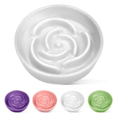 TRUVIC ceramic slow-feeder dog bowl front view for durable, pet-safe dining.