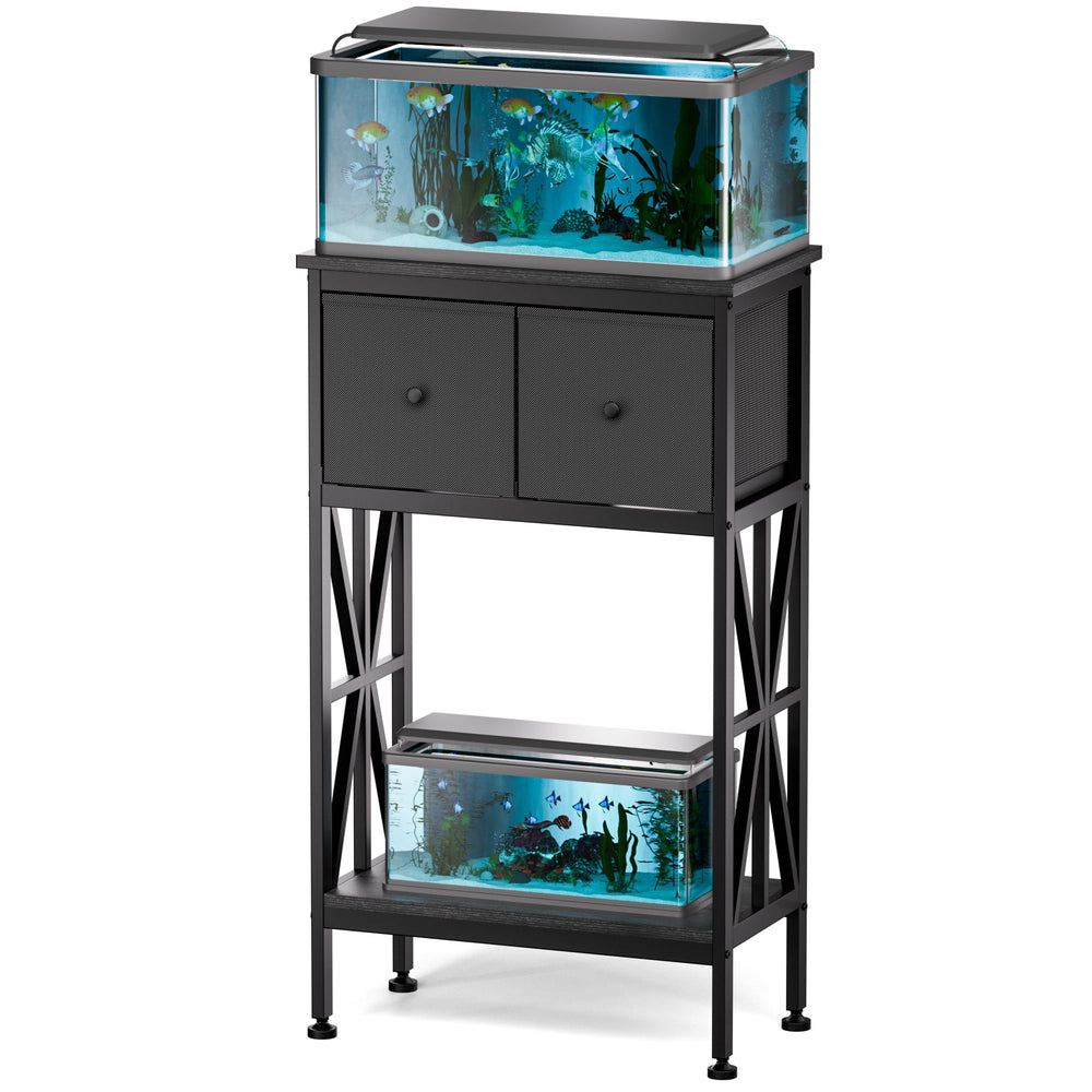 TRZZ 5-10 gallon tank stand front view shows sturdy frame for secure tank display.