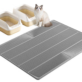 TRZZ XXL litter mat 46x35 inches with raised edges traps litter and spills.