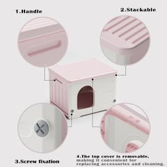 TSEHOOHOO interior cat house provides room for two adult cats.