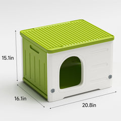 TSEHOOHOO plastic cat house stackable design enables space-saving stacking