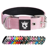 tspro pink tactical dog collar with D-ring for secure leash attachment.