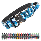 TSPRO Premium Dog Collar camo blue close-up buckle for quick-release control