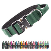 tspro premium dog collar green L front view shows rugged nylon and adjustable fit for large dogs