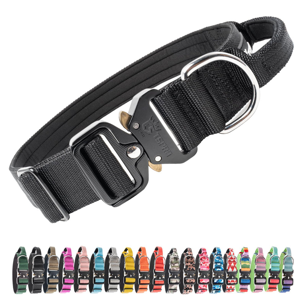 TSPRO Premium dog collar handle closeup showing padded grip for controlled walks.
