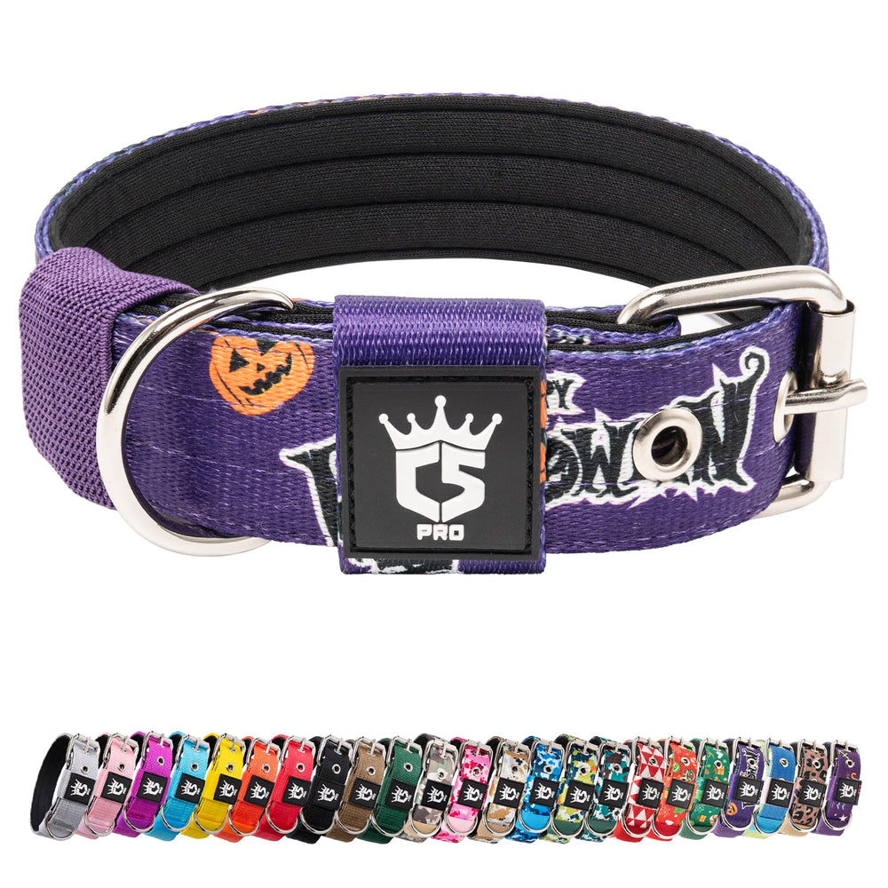 TSPRO tactical dog collar 1.25-inch wide with heavy-duty buckle for secure daily walks