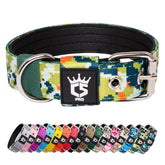 TSPRO tactical dog collar camo-green closeup of the heavy-duty buckle.