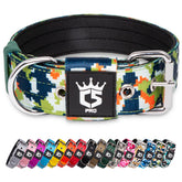 TSPRO tactical dog collar in camo green showing rugged outdoor performance.