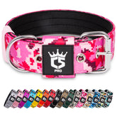 TSPRO tactical dog collar D-ring closeup for secure leash attachment during training.