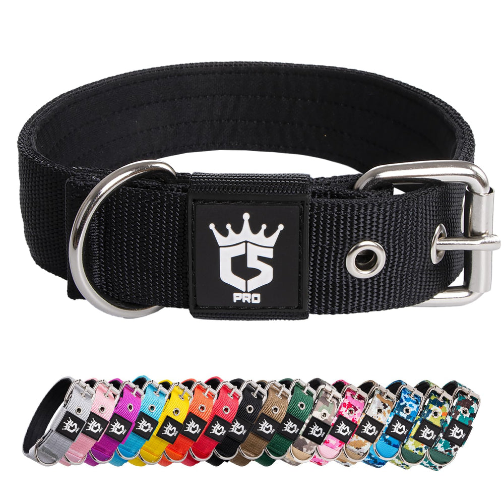 TSPRO Tactical Dog Collar with D-ring for secure leash attachment during training