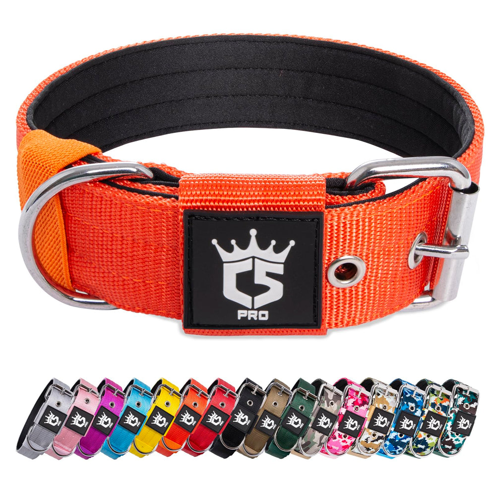 TSPRO tactical dog collar with D-ring for secure leash attachment during training