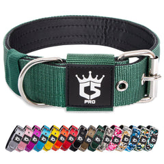 TSPRO tactical dog collar with heavy-duty D-ring visible for secure leash control during walks.
