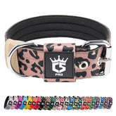 TSPRO leopard-pattern tactical dog collar, rugged and wide for medium to large dogs, durable for daily walks.