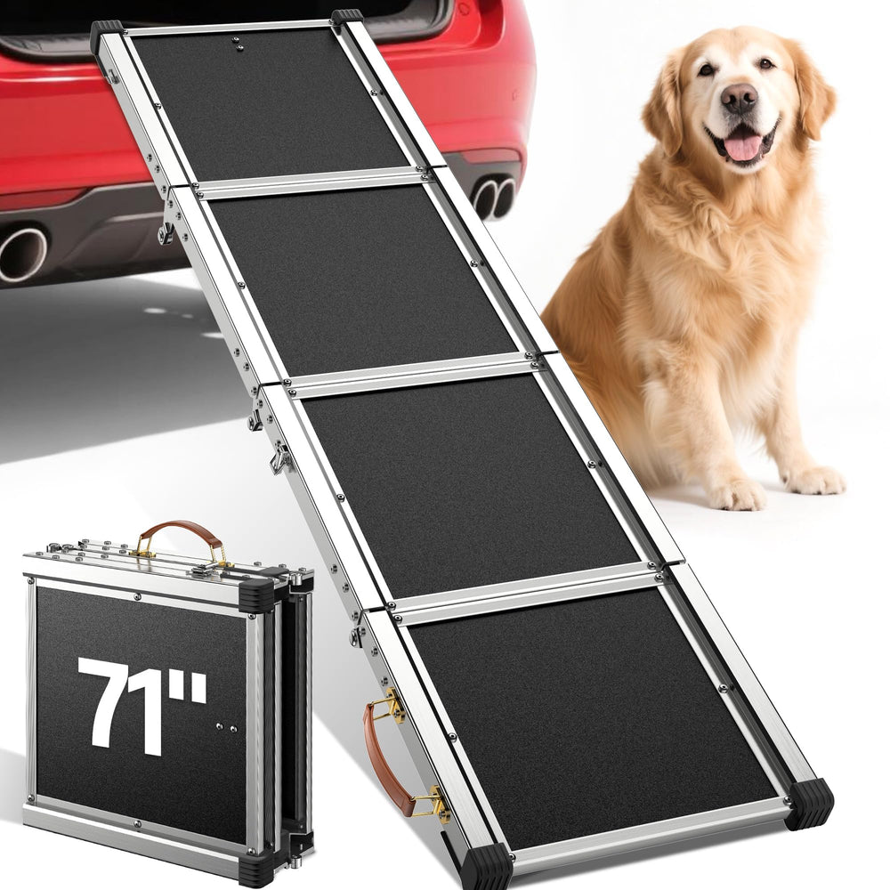 Tsukiko upgraded dog ramp for car with 330 lbs capacity provides stable loading for large dogs.