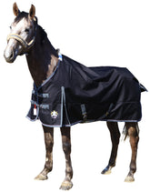 T TEKE Deluxe turnout blanket outer fabric close-up highlights 1200D ripstop durability and weather resistance.