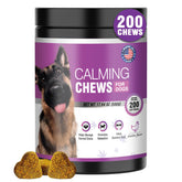 TTLXRL hemp calming chews packaging display showing 200 count bottle for dog stress relief