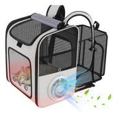 TTPet pet backpack cooling-fan-front view for travel comfort