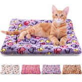 Tuanse 4-pack ultra-soft bed mats with paw patterns for cozy small-pet rests.