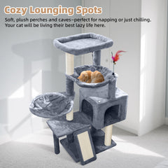Tuaoeef cat tree platforms offer safe climbing and perching for different cat sizes
