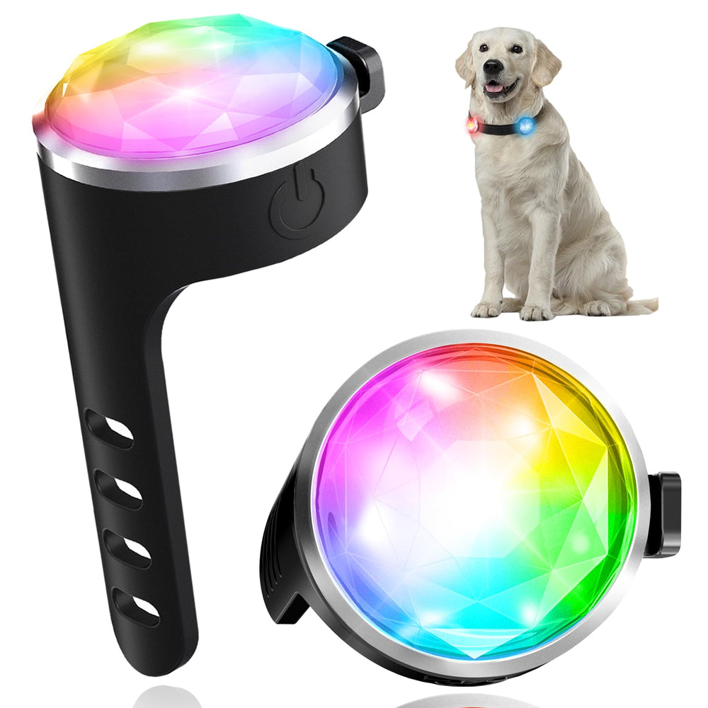 Luz Tubasion para collar de perro con diseño diamante brillante para mayor visibilidad nocturna.