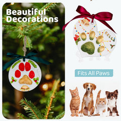 Tubuui paw print ornament with ribbon for sentimental display.