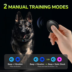 Tucnkac dog bark collar led-display-closeup highlights mode and battery status for quick decisions.