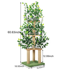Tuenort cat tree leaves side view highlighting stability