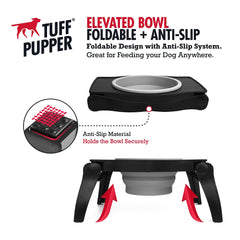 Tuff Pupper collapsible travel bowl folded flat for compact storage.