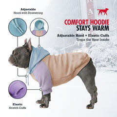 Tuff Pupper dog hoodie interior with calming fleece for a soft feel.