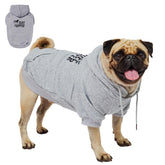 Tuff Pupper dog hoodie gray front view shows warm insulation for chilly walks.